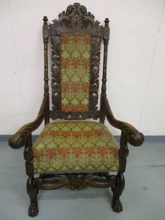 6546 - Kreslo barokni styl  1910 bohate rezane  -  PRODANO